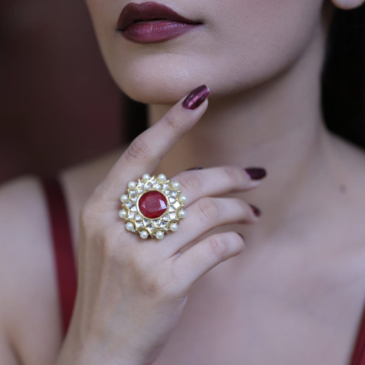 Buy Authentic Gold Polki Diamond Rings