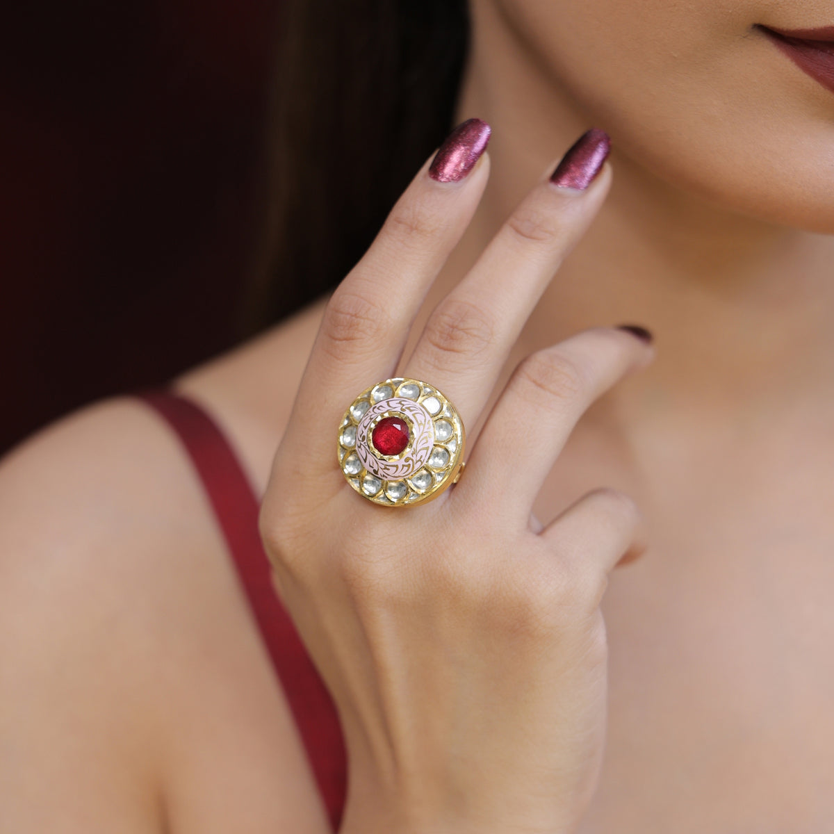 Traditional Polki Diamond Ring Collection