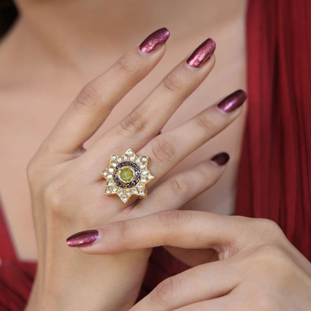 Polki Diamond Ring Price | Shop Certified Designs