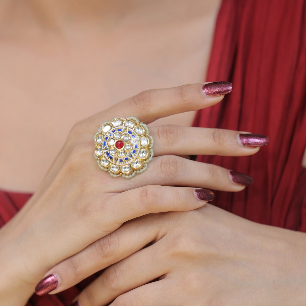 Engagement Polki Diamond Rings for Women