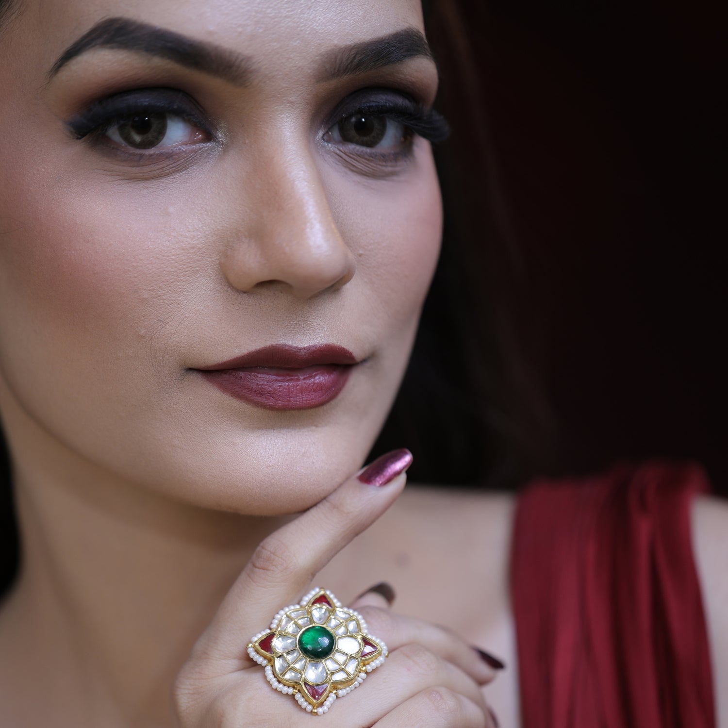 Natural Polki Diamond Rings | Luxury Gold Jewelry