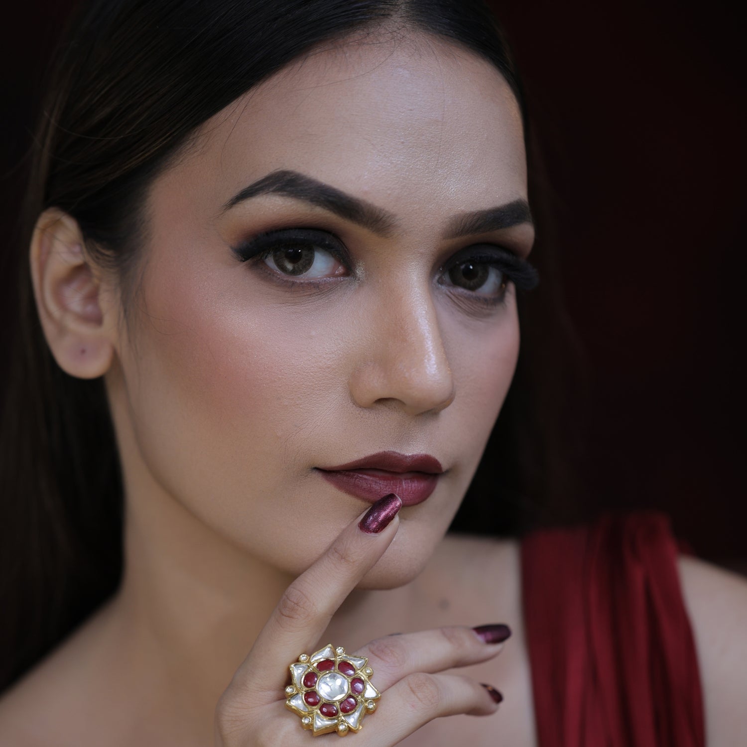 Bridal Polki Diamond Rings in Hallmarked Gold