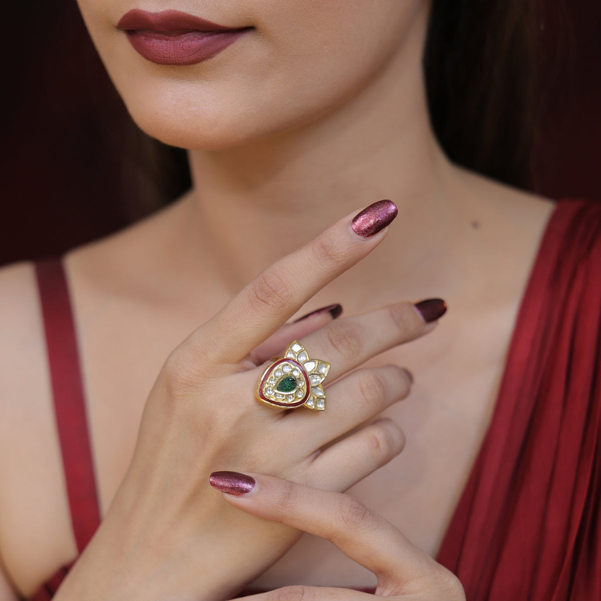 Buy Bridal Polki Rings with Natural Diamonds
