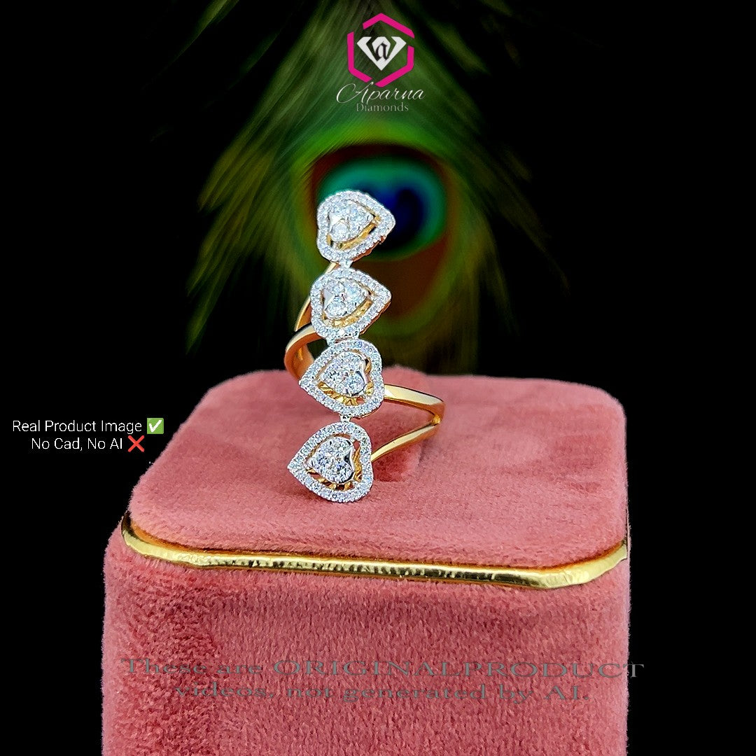 Cascade Heart Diamond Ring 💎❤️