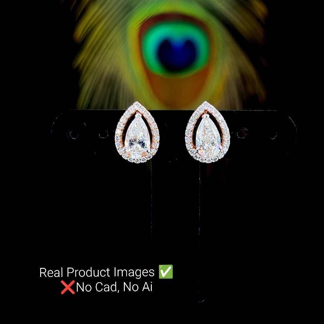 Teardrop Diamond Studs