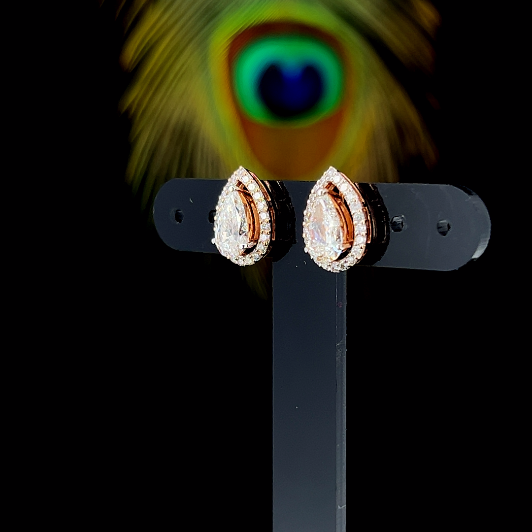 Teardrop Diamond Studs