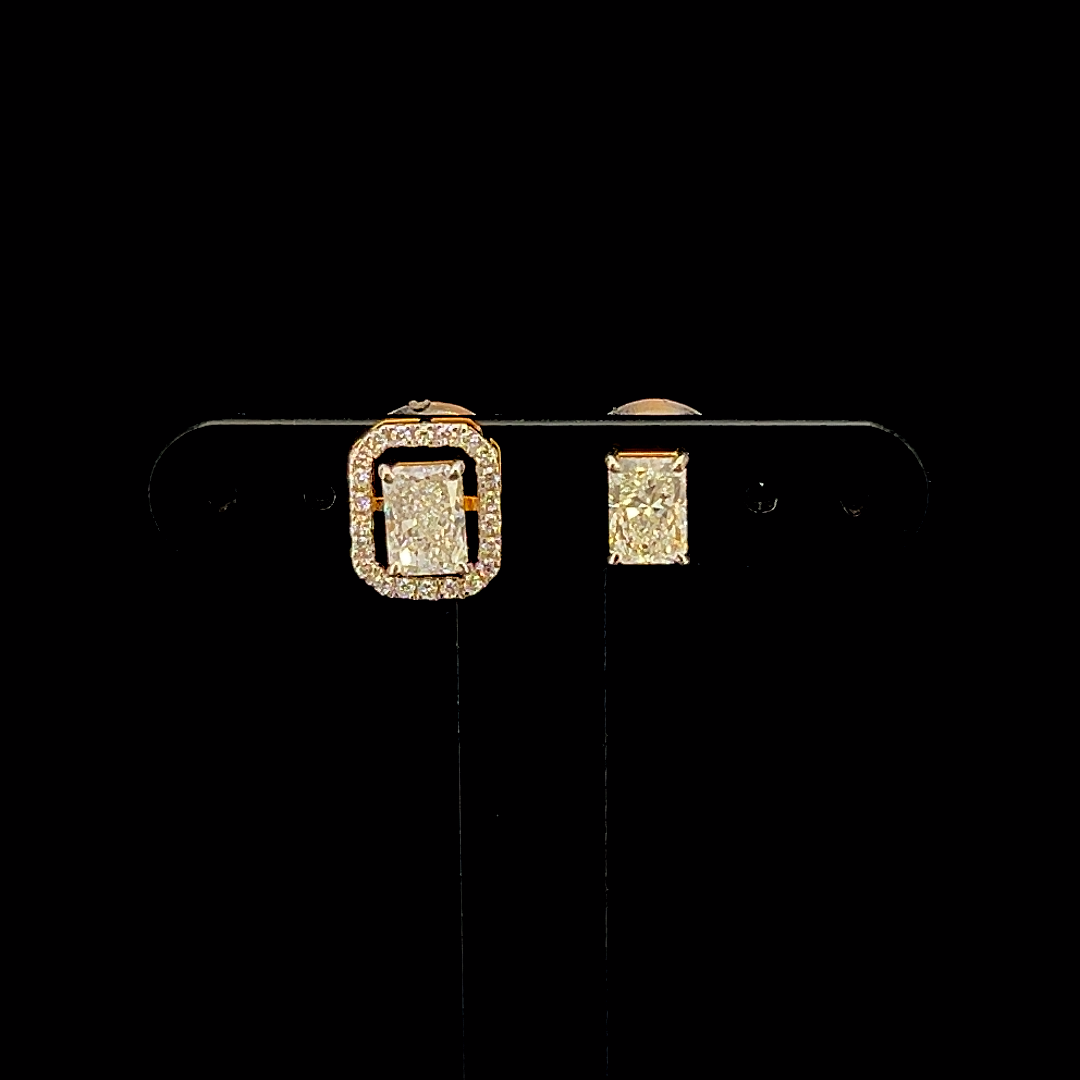 Royal Emerald Halo Studs