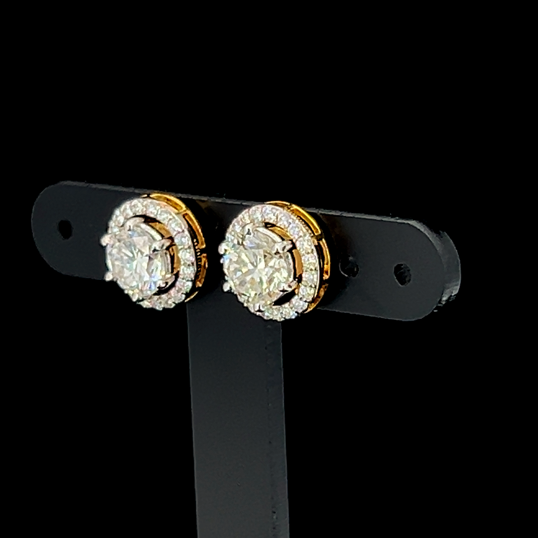 Round Halo Diamond Studs