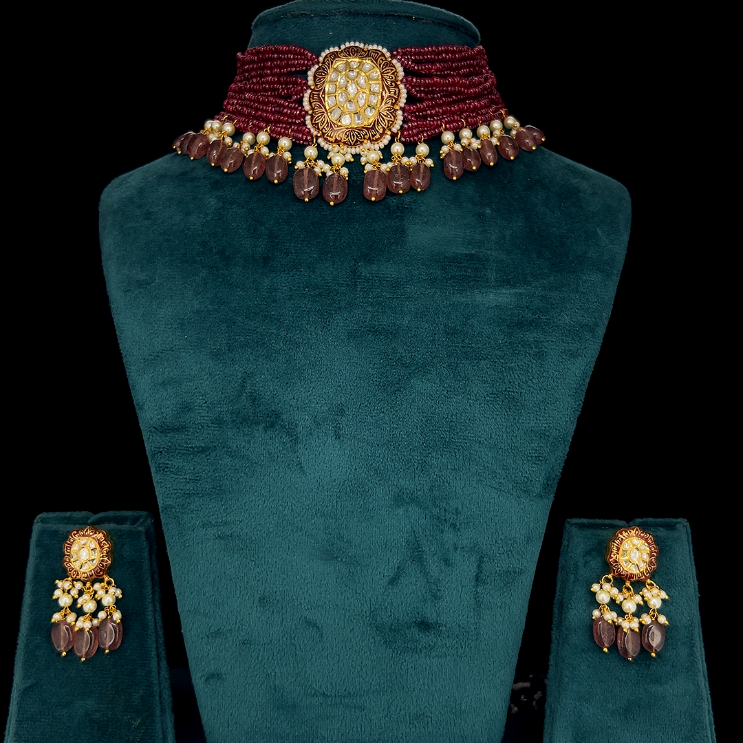 Smoky Ruby Choker Set