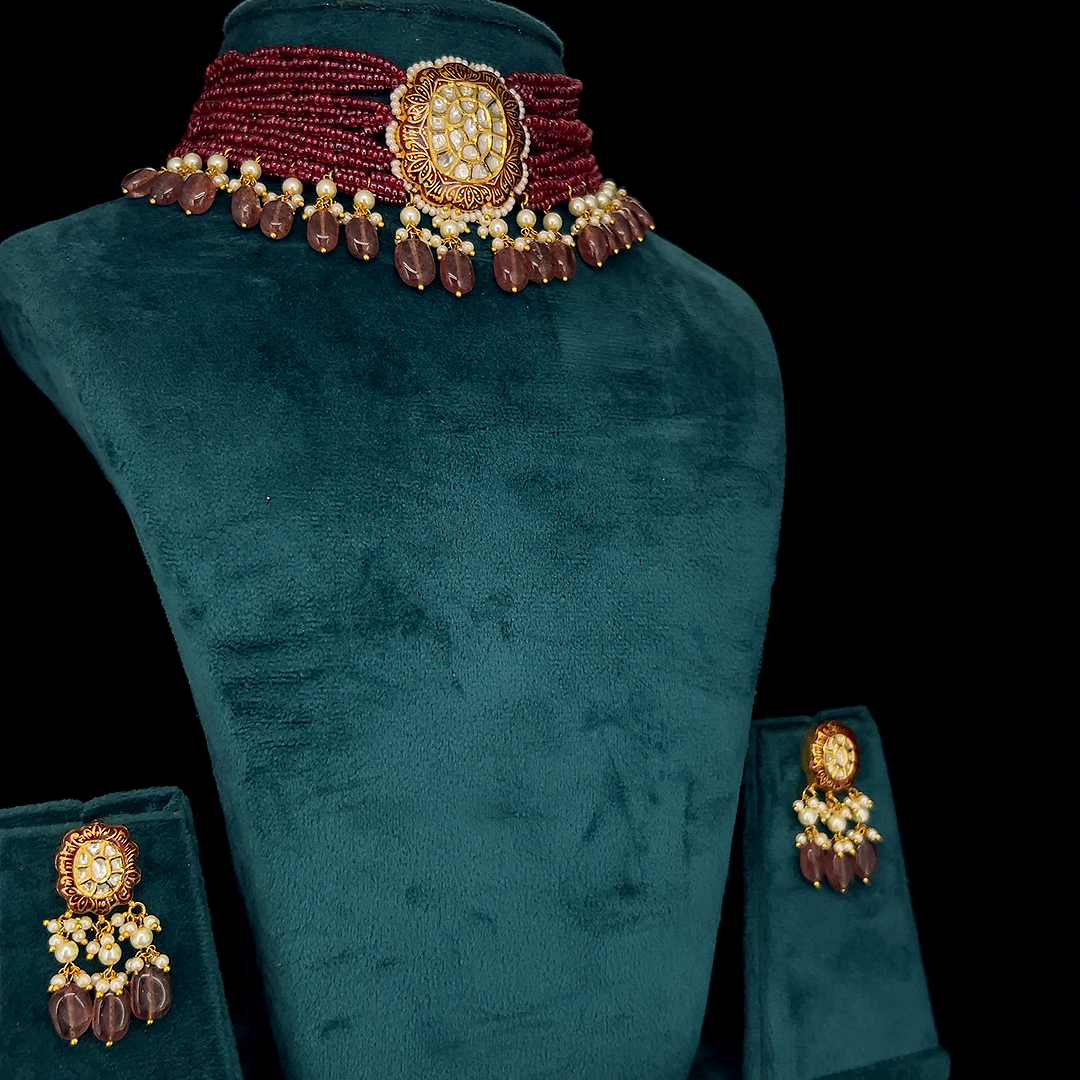 Smoky Ruby Choker Set