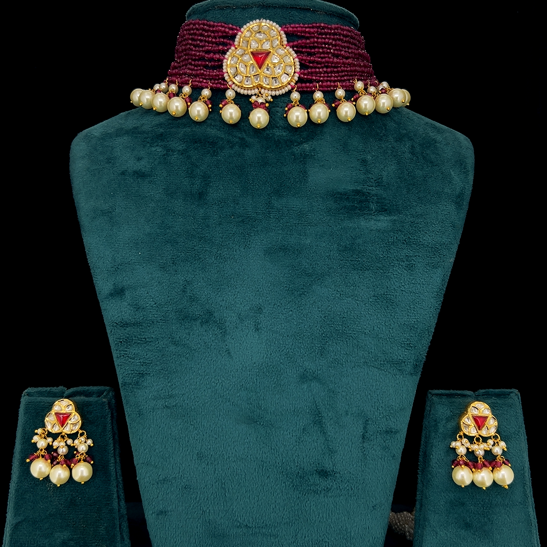 Ruby Pearl Choker Set