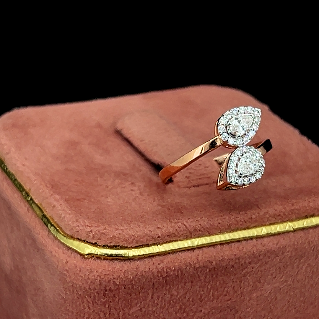 Double Teardrop Ring