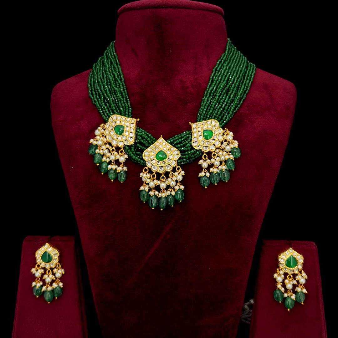 Triveni Emerald Set