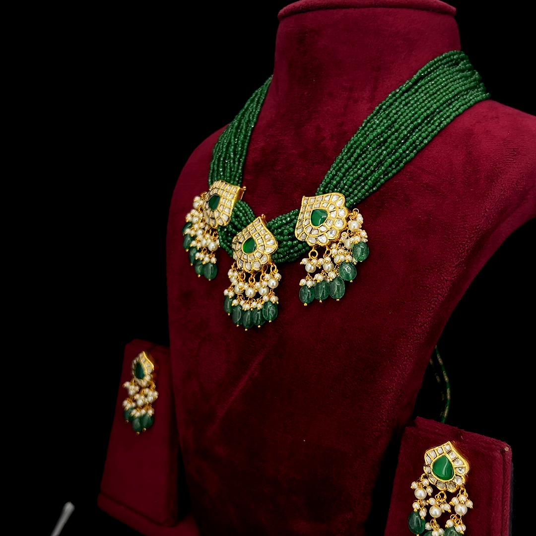 Triveni Emerald Set
