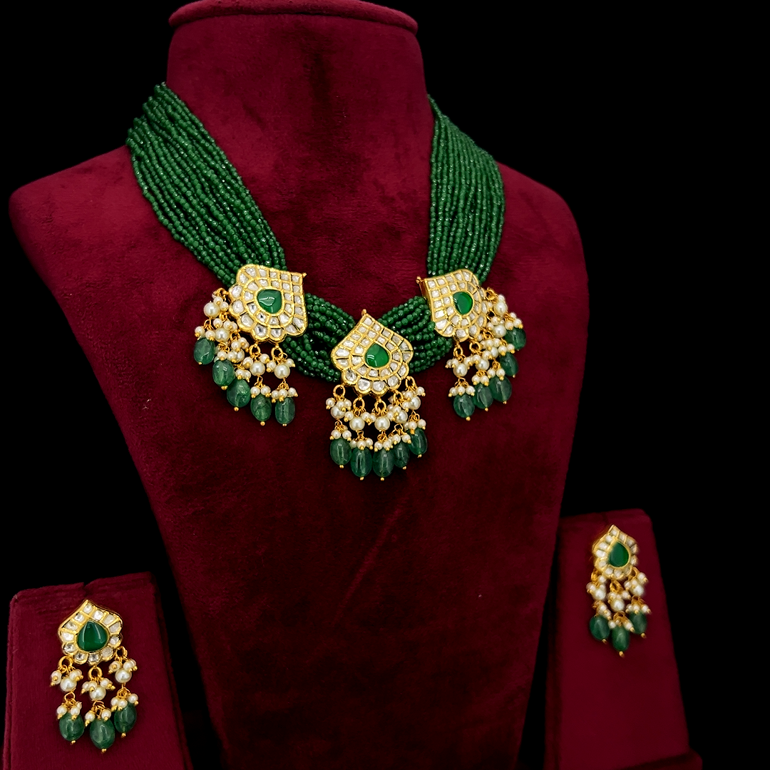 Triveni Emerald Set
