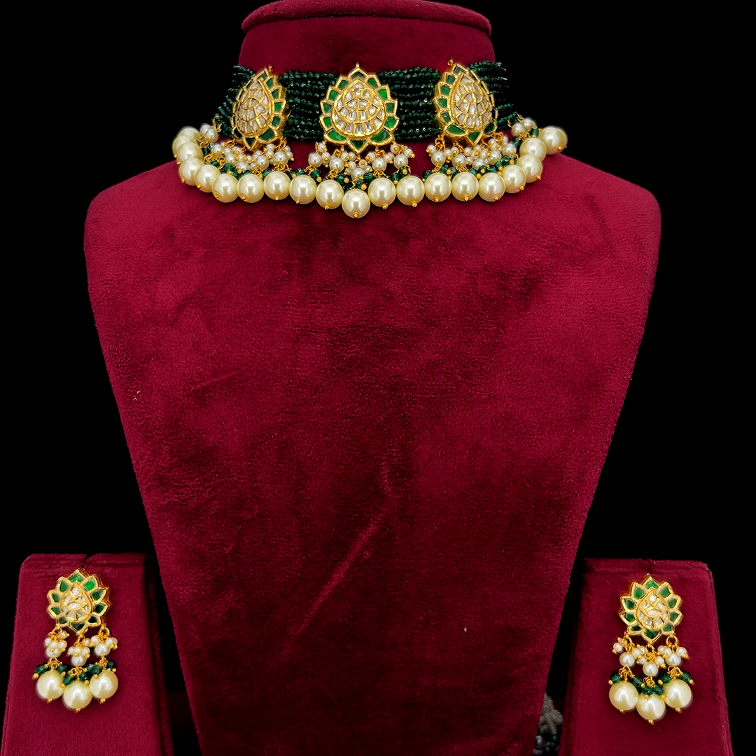 Emerald Pearl Choker Set