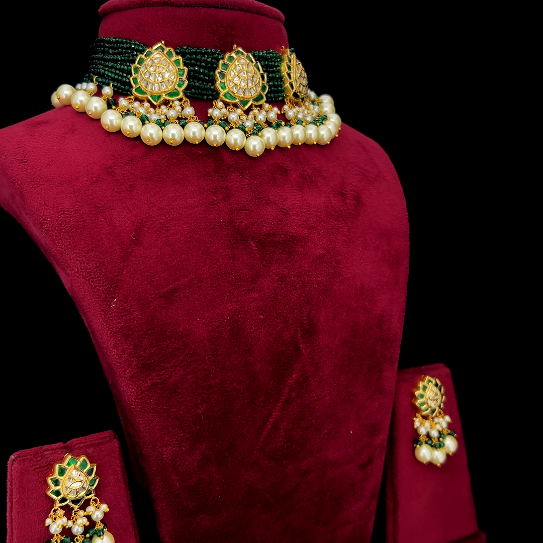 Emerald Pearl Choker Set