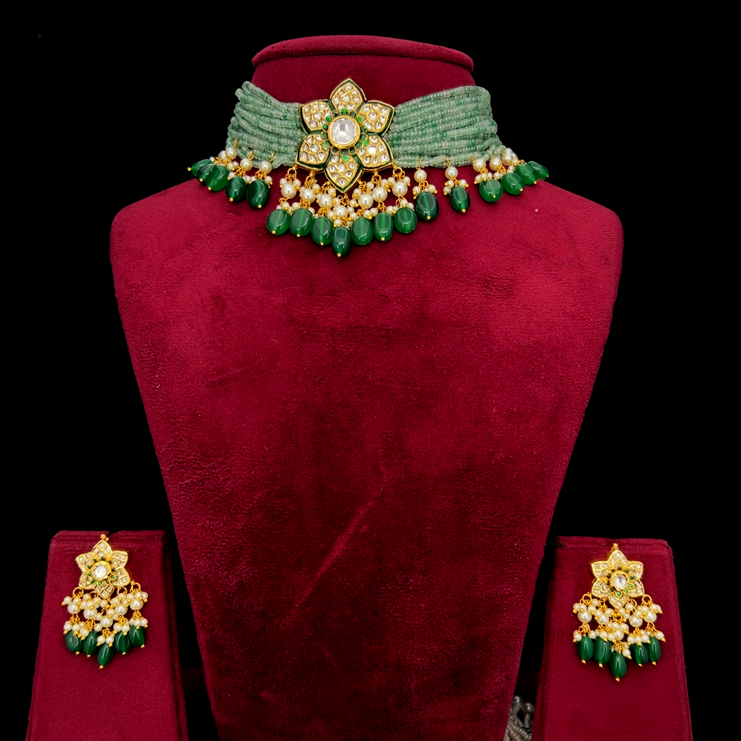 Timeless Natural Diamond Polki Necklace Sets