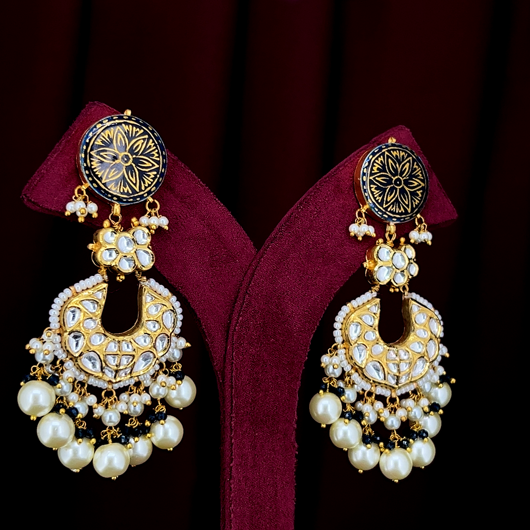 Premium Polki Diamond Earrings in Solid 18K Gold