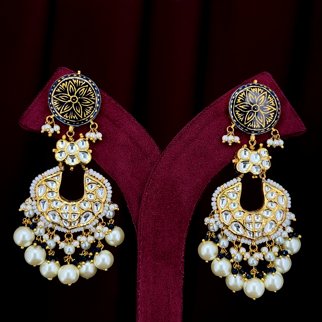 Premium Polki Diamond Earrings in Solid 18K Gold