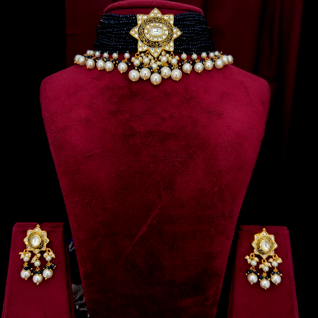 Authentic Polki Bridal Necklace Sets in Gold