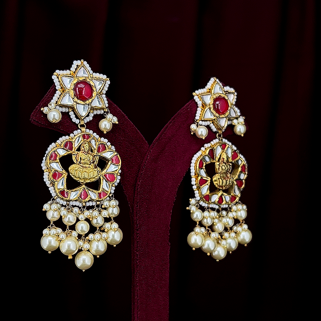 18K Gold Polki Diamond Stud Earrings | Natural Polki