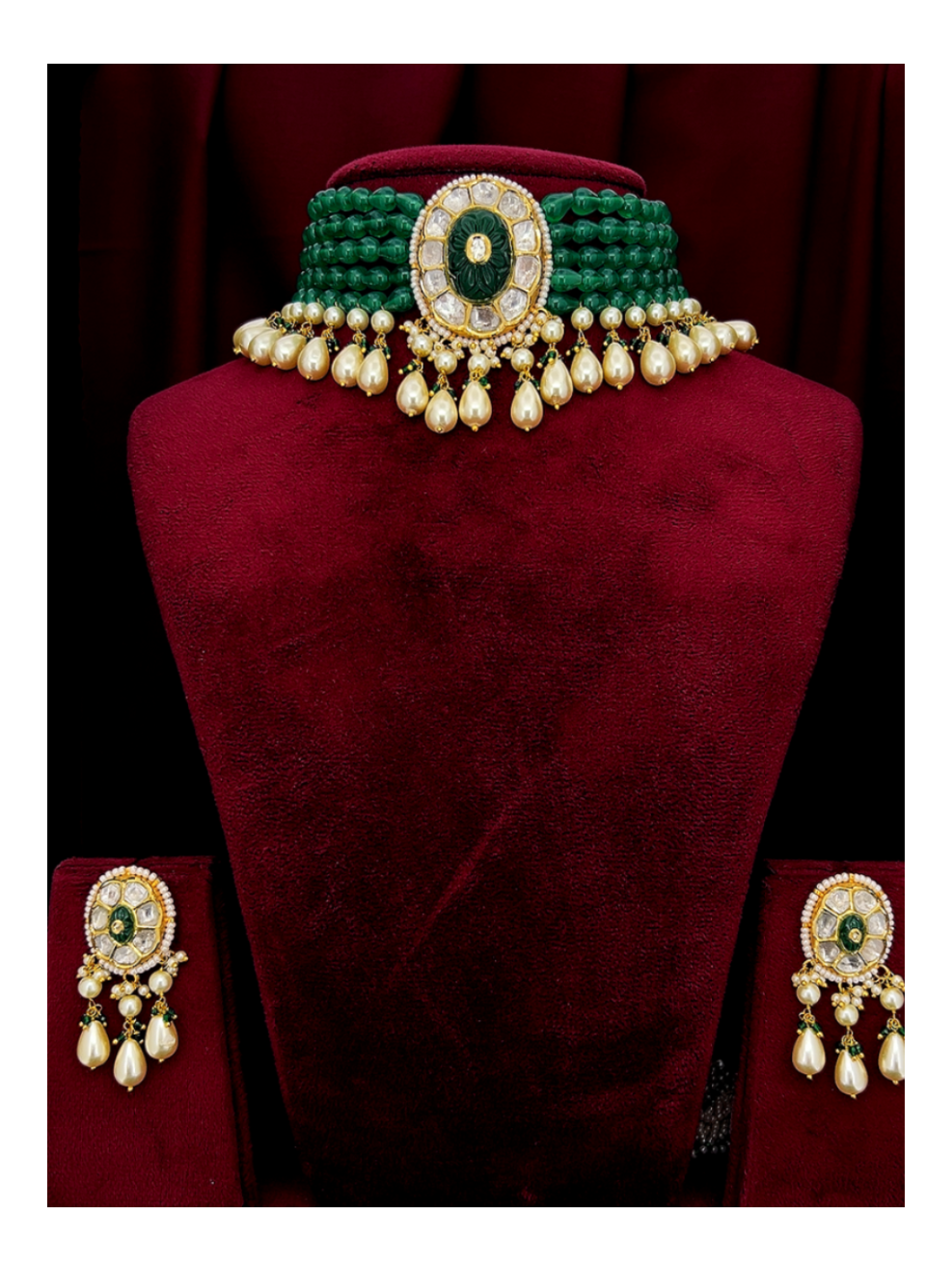 Natural Diamond Polki Necklace Sets | Authentic Heritage Jewellery