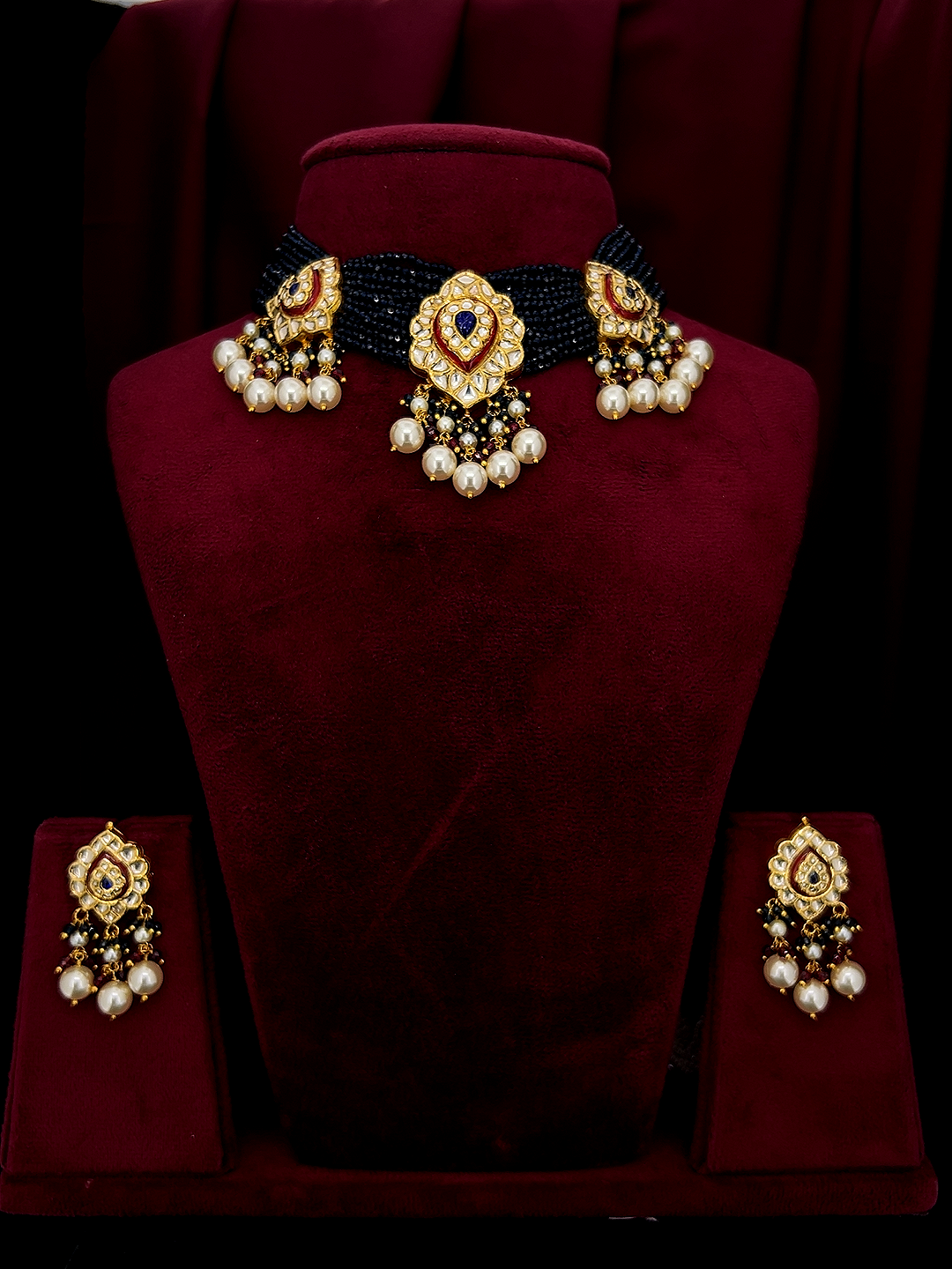 Natural Diamond Polki Necklace Sets Without Patra or Foil