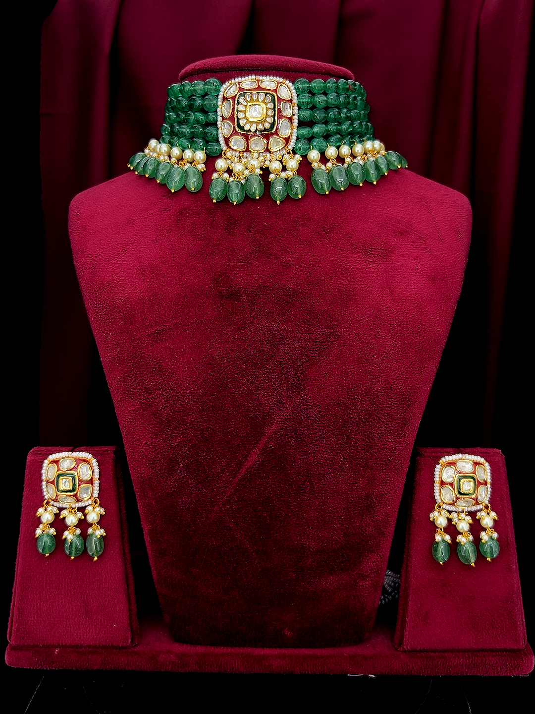 Natural Diamond Polki Necklace Sets with Traditional Craftsmanship