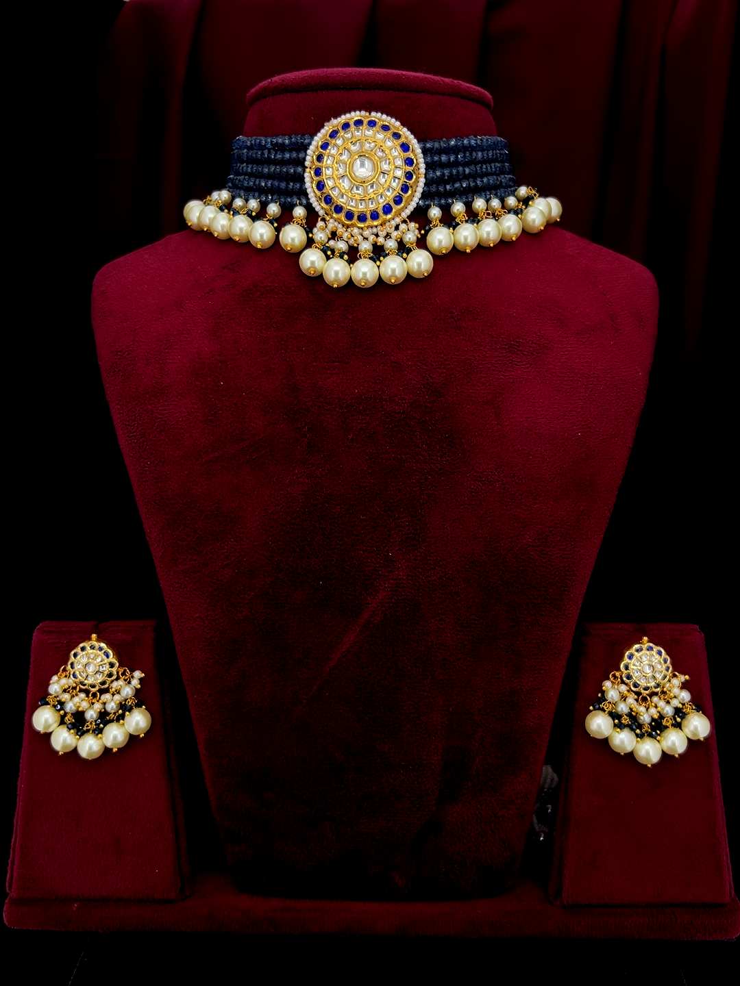 Traditional Indian Natural Diamond Polki Necklace Sets
