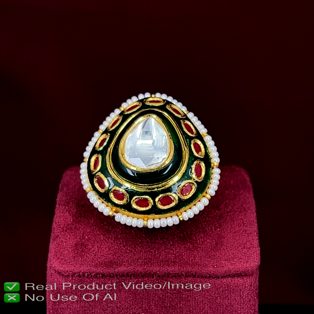 Modern Polki Diamond Rings in Hallmarked Gold