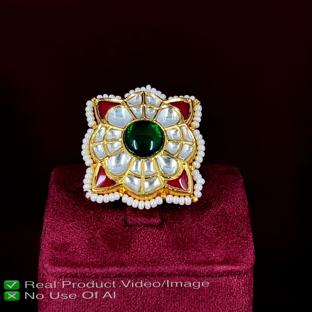 Classic Polki Diamond Ring Designs Online