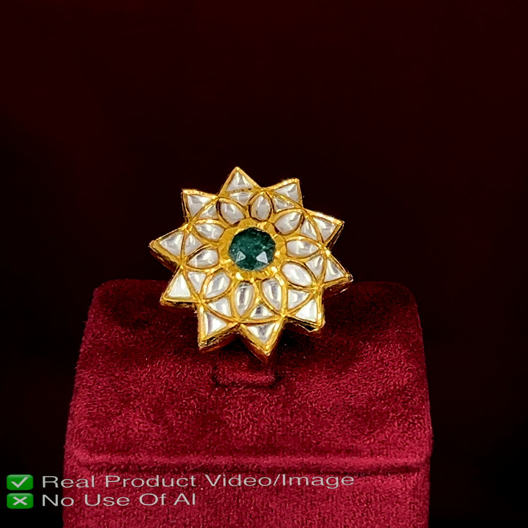 Handmade Polki Diamond Rings in Gold