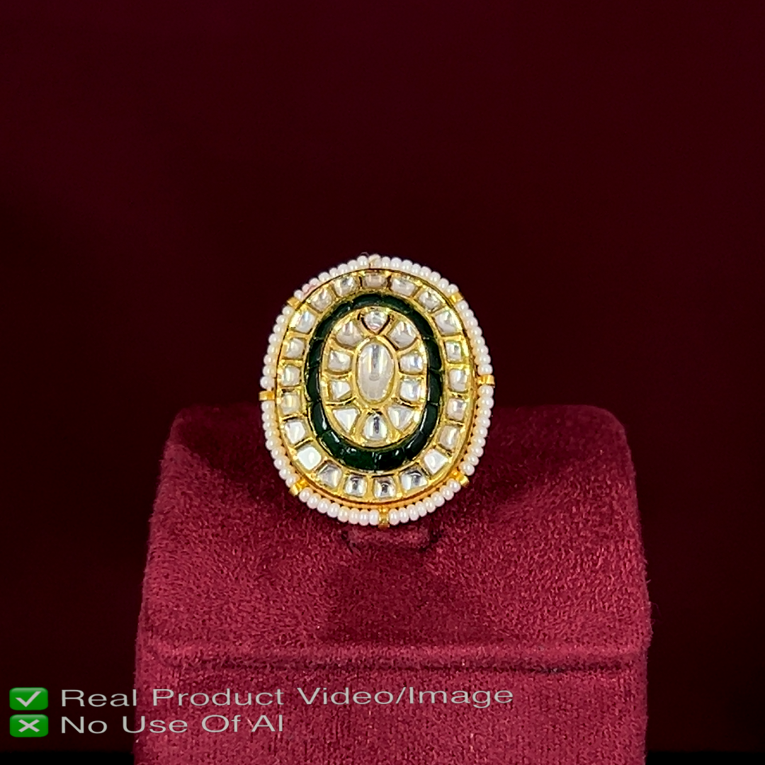 Polki Diamond Rings with Certified Natural Diamonds