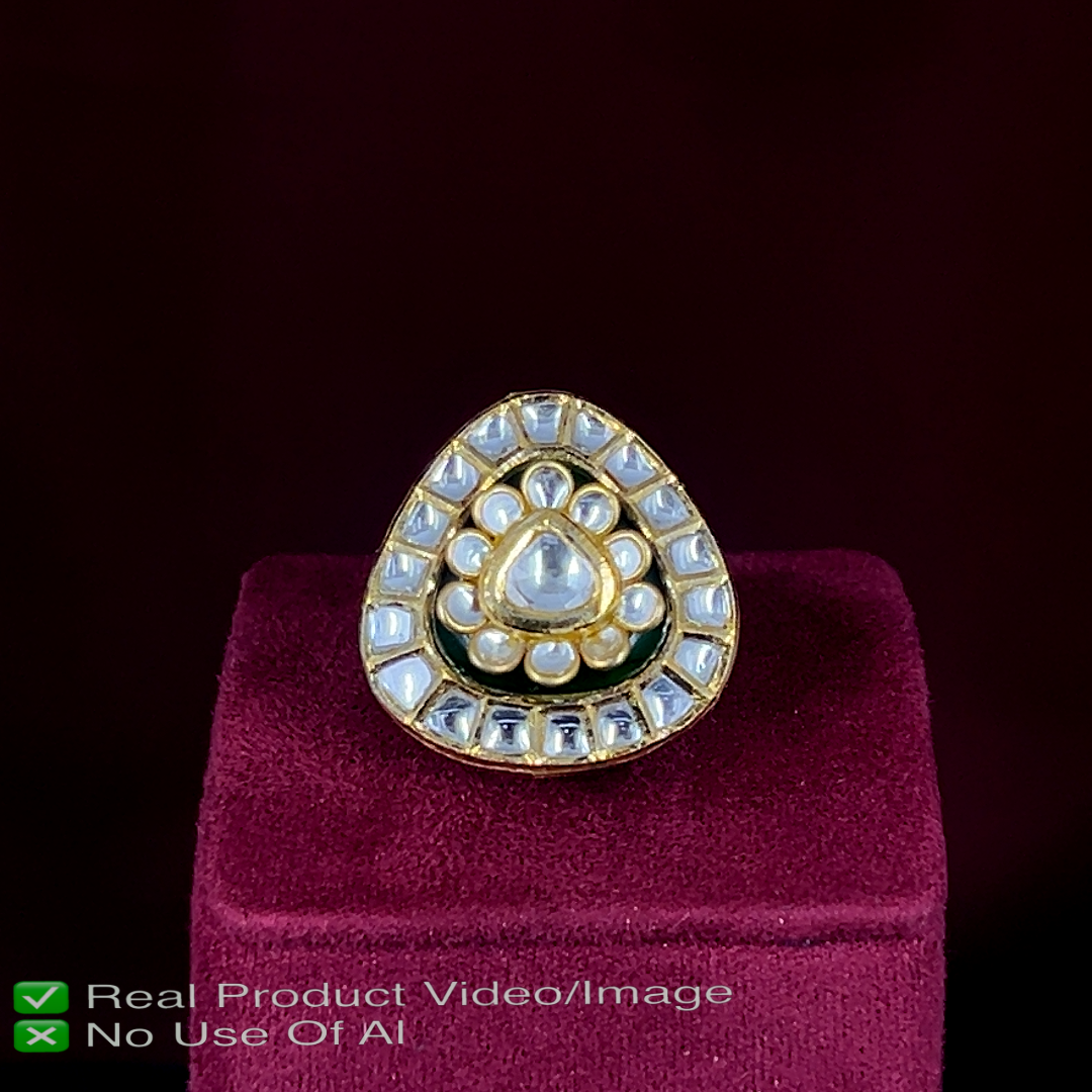 Modern Polki Diamond Rings in Hallmarked Gold