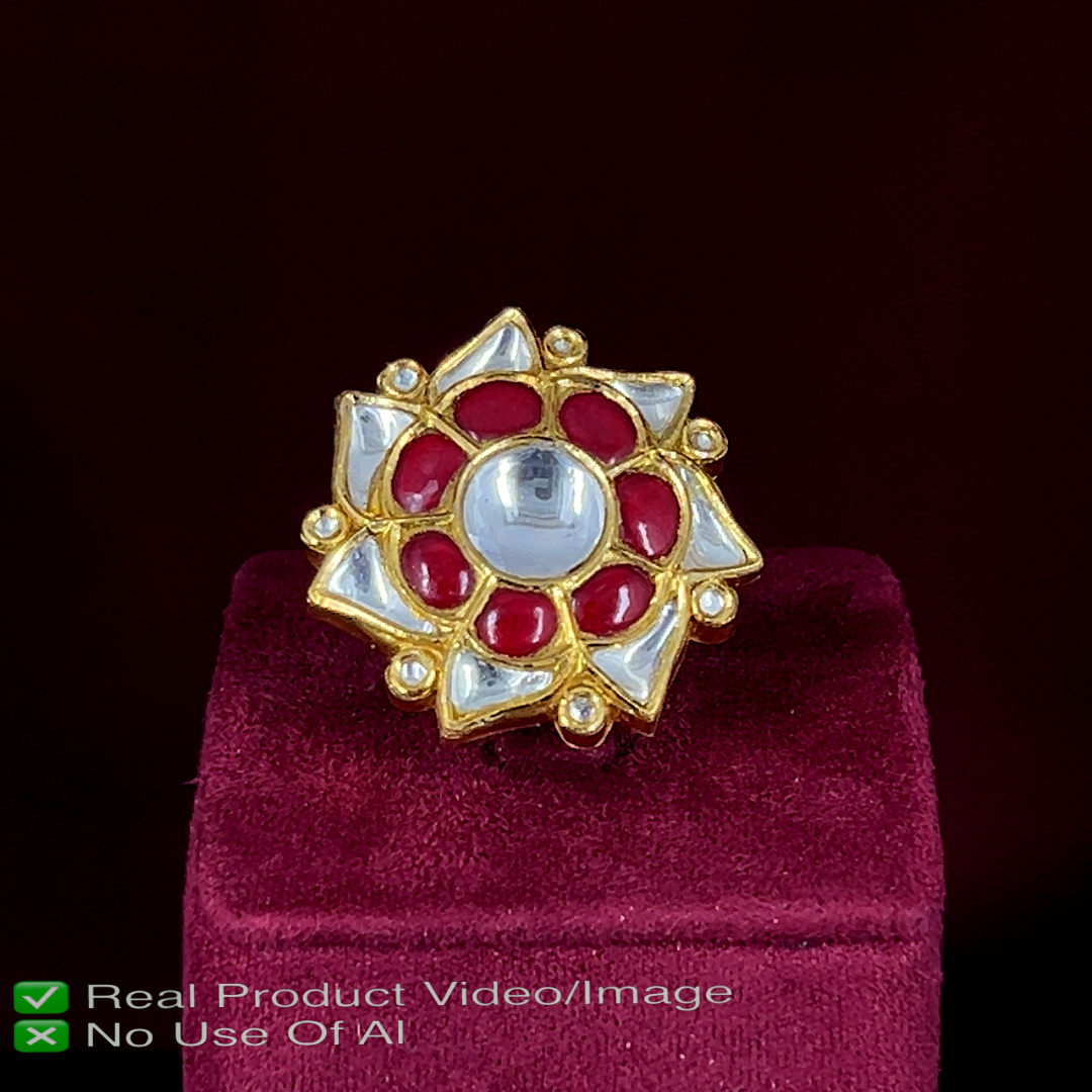 Bridal Polki Diamond Rings in Hallmarked Gold