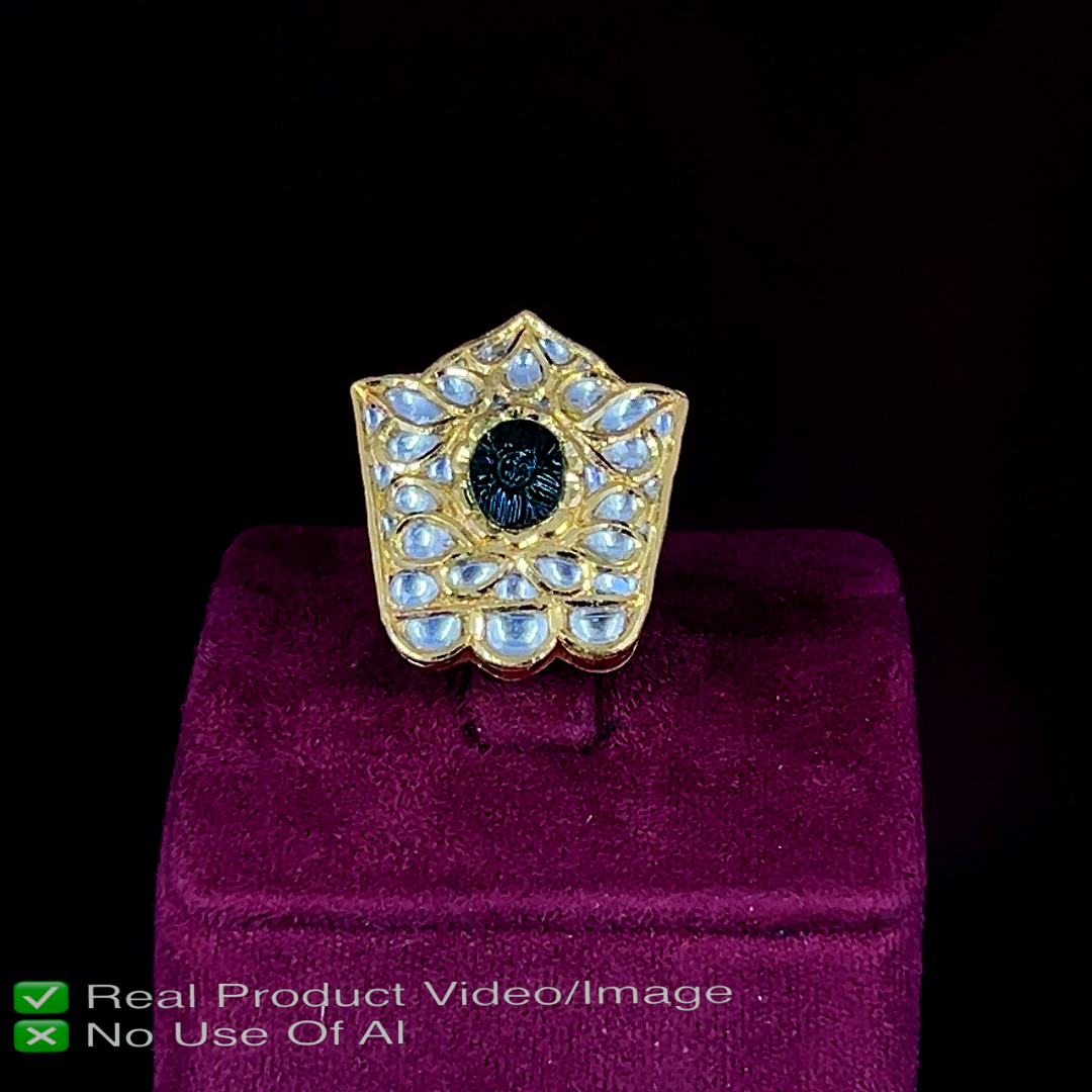 Real Polki Diamond Rings for Women in Gold