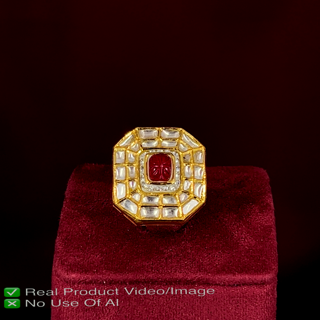 Modern Polki Diamond Rings in Hallmarked Gold