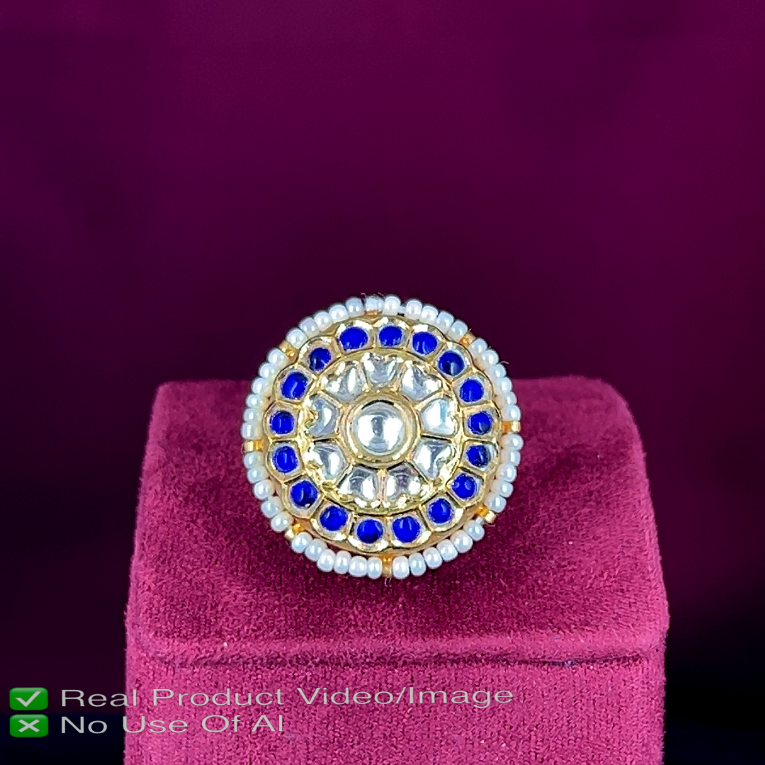 Certified Natural Polki Diamond Rings in Gold