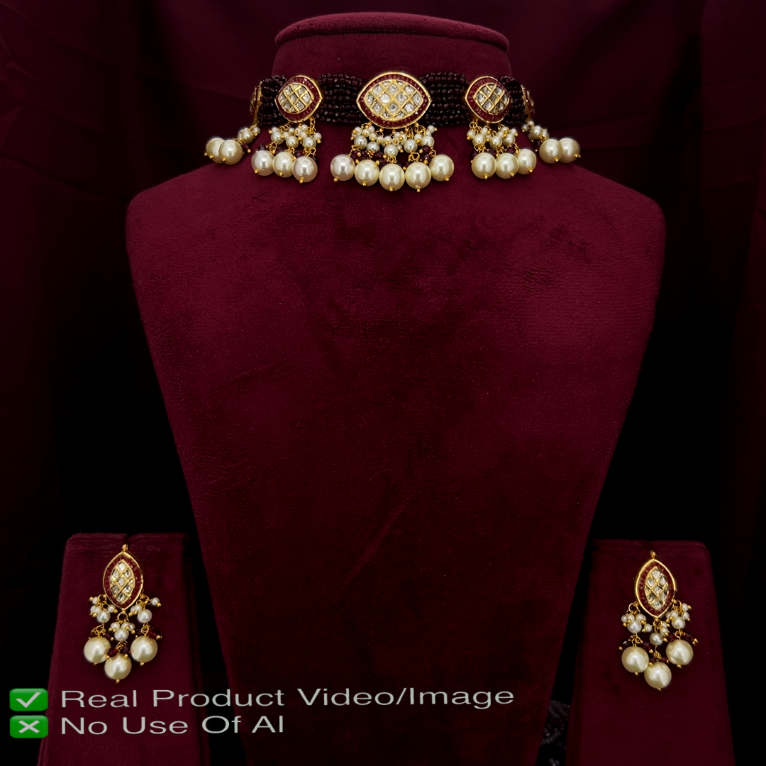 Natural Diamond Polki Necklace Sets | Luxury Indian Jewellery