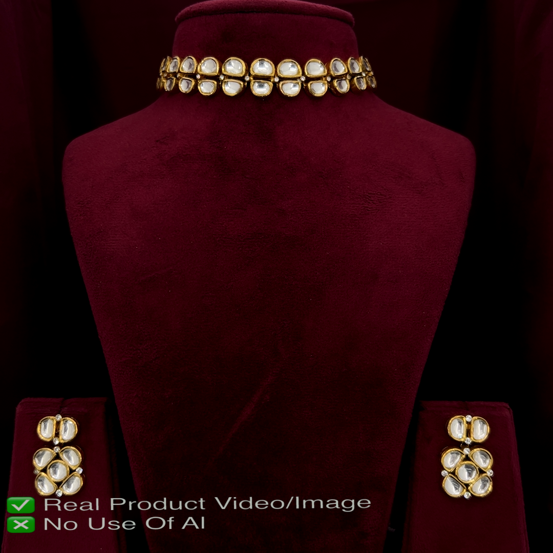 Natural Diamond Polki Necklace Sets | Authentic Gold Jewellery