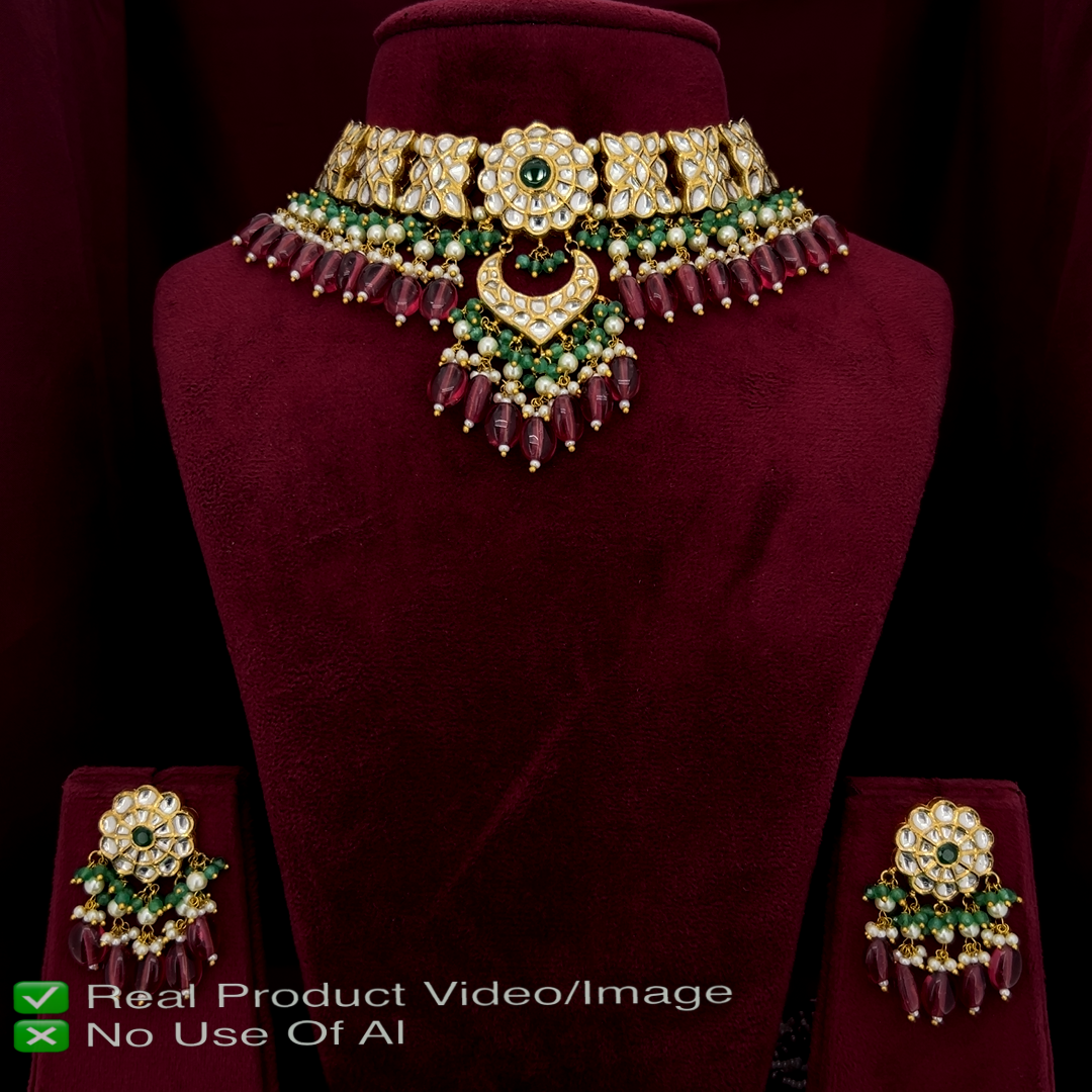 Natural Diamond Polki Necklace Sets | Luxury Indian Jewellery