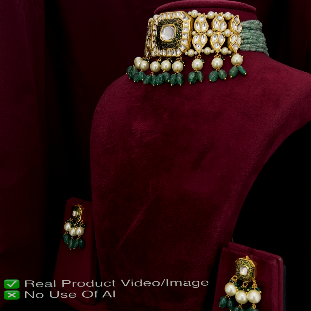 Natural Uncut Diamond Polki Necklace Sets