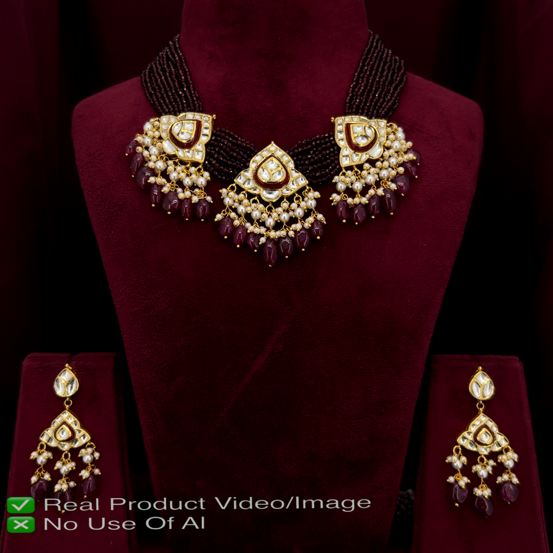 Natural Diamond Polki Necklace Sets | Authentic Heritage Jewellery