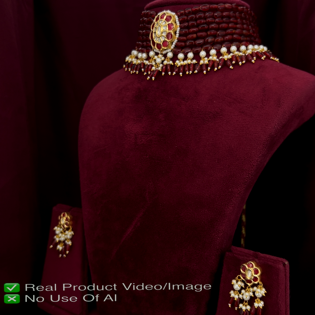 Natural Diamond Polki Choker Set