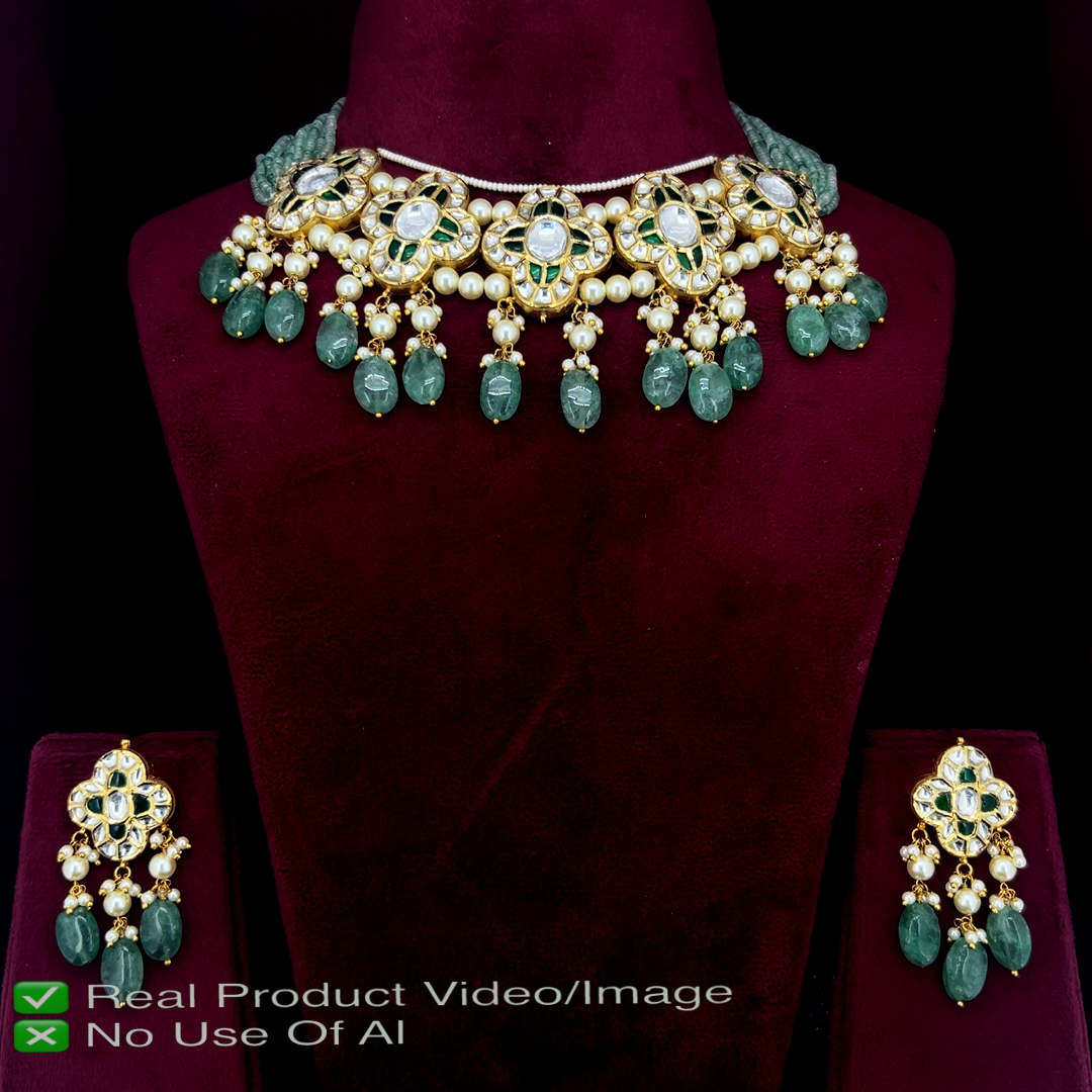 Natural Diamond Polki Necklace Sets | Timeless Wedding Jewellery