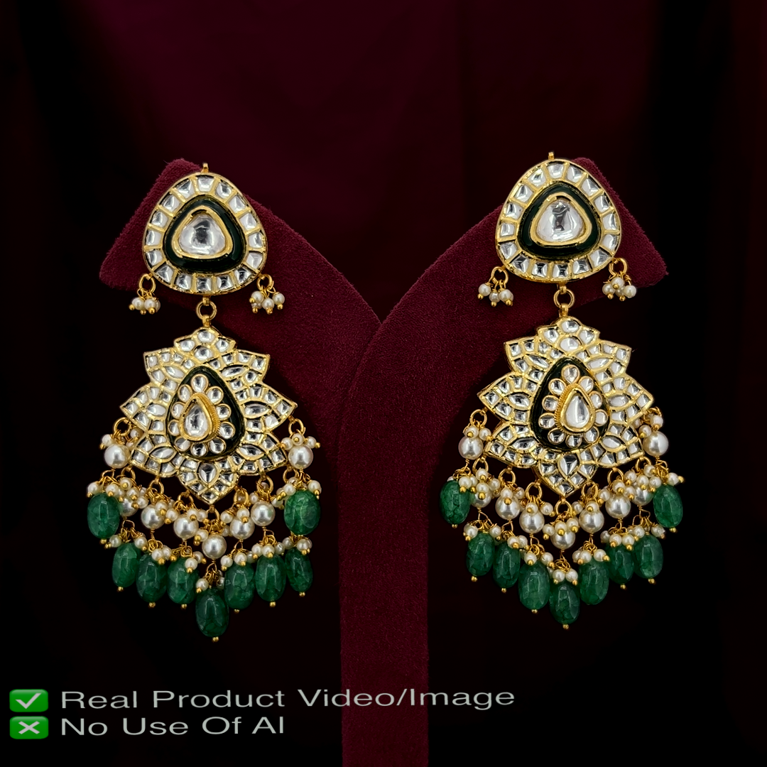 Gold Polki Earrings with Authentic Heritage Craftsmanship