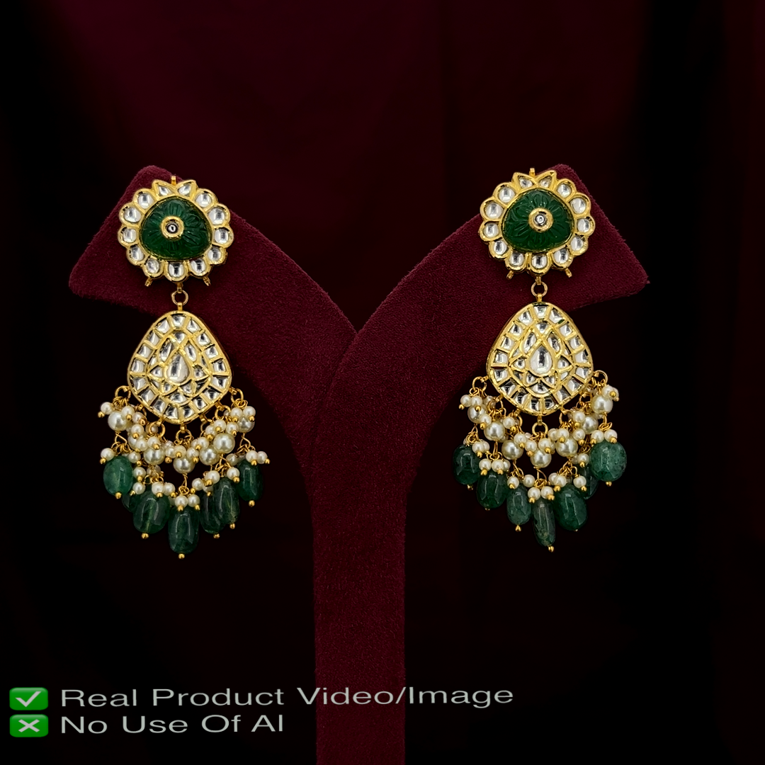 Natural Uncut Diamond Polki Earrings