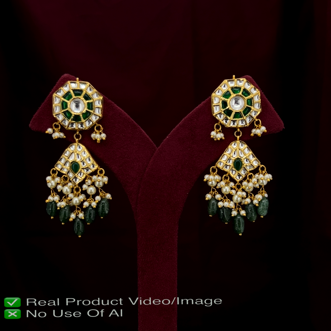 Natural Polki Diamond Earrings for Timeless Elegance