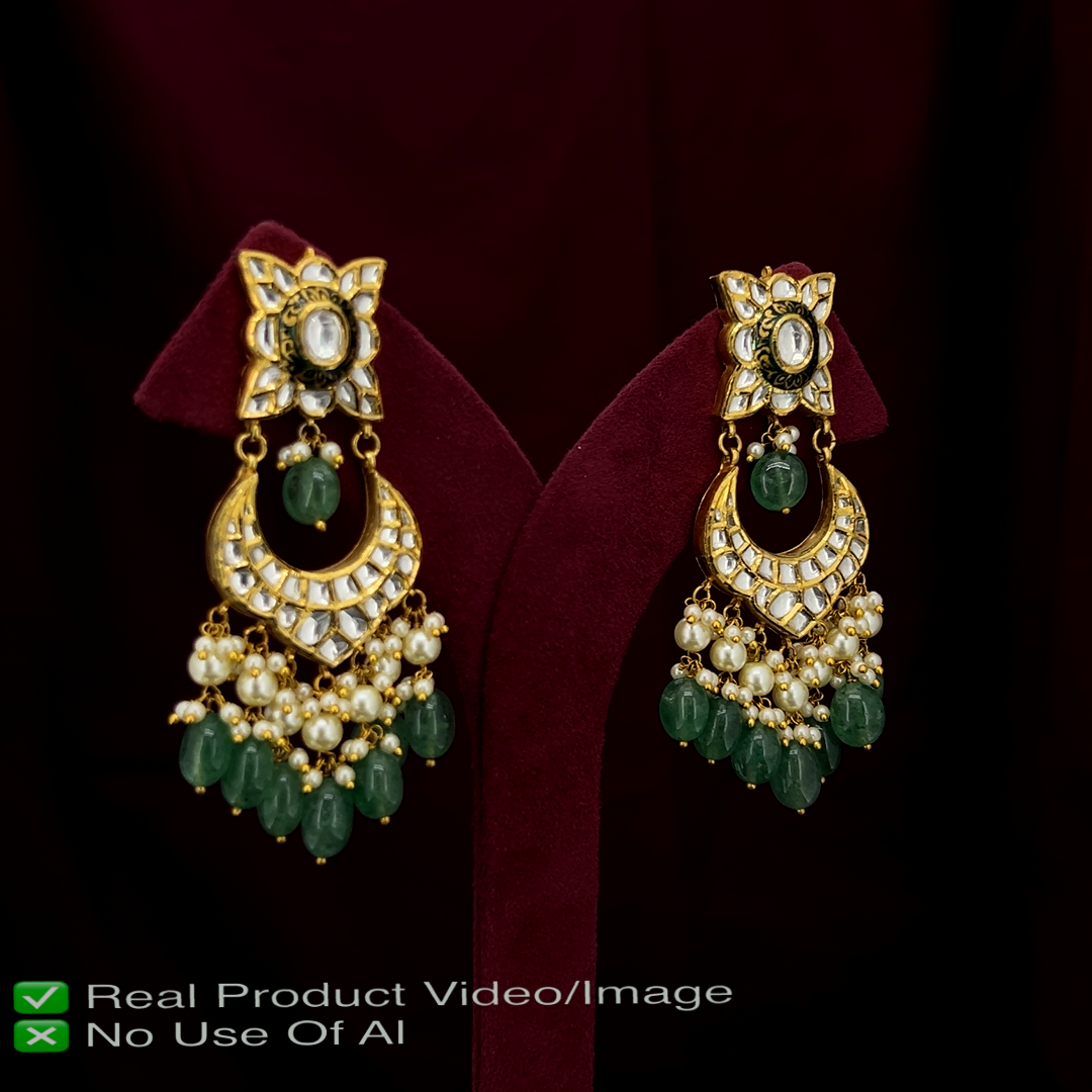 Authentic Natural Polki Earrings with Heritage Appeal